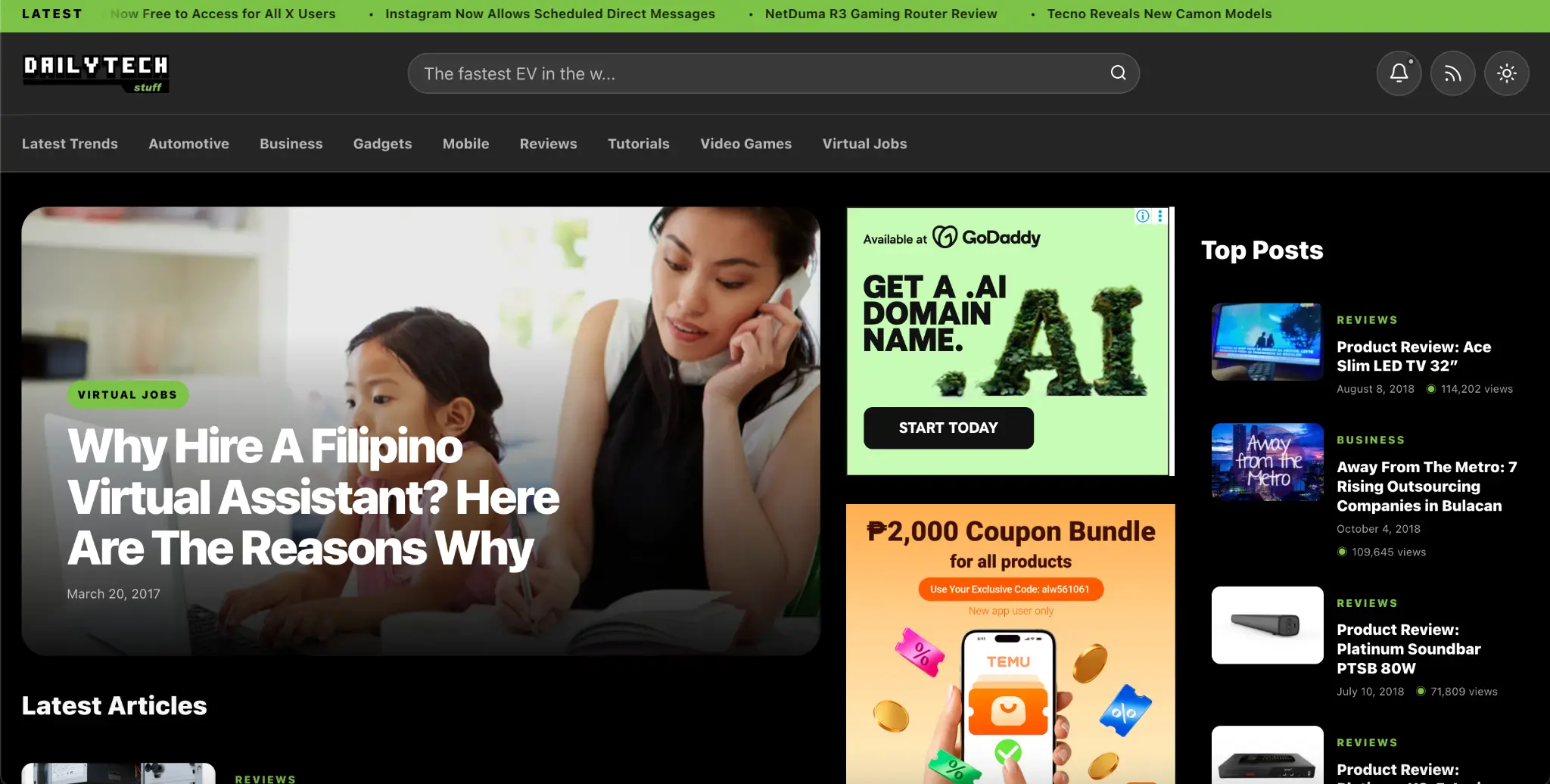 Daily Tech Stuff WP Blog Theme preview Daily Tech Stuff WP Blog Theme preview